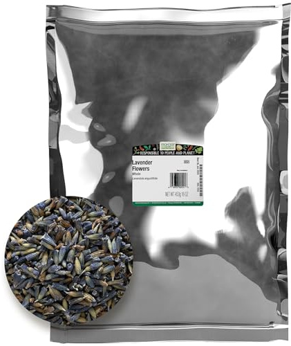 Frontier Co-op Whole Lavender Flowers, 1-Pound Bulk, Relaxing & Uplifting For Home And Body Care, Tea And Cocktails, Kosher