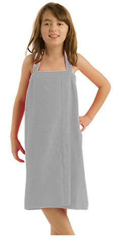 Bamboo Cover Up wrap Towel for Girls, Silver, Medium