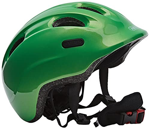 ABUS Kinderhelm Smiley 2.0 - Robuster Fahrradhelm für Mädchen und Jungs - Grün (funkelnd), Größe S