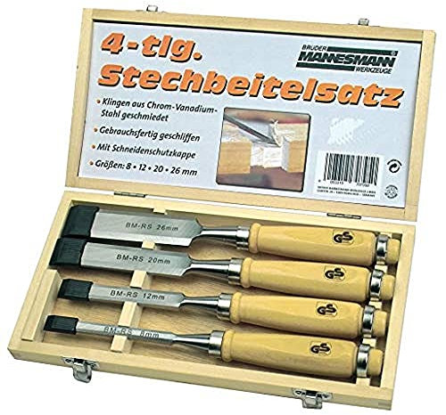 Brüder Mannesmann Stechbeitelsatz, in Holzkassette, 4-teilig | M66104
