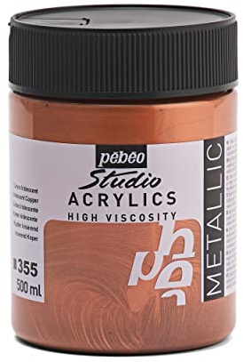 Pébéo - Acrilico Fine Studio Acrilici - Rame Acrilico - Vernice acrilica per Metalli - Rame 500 ml