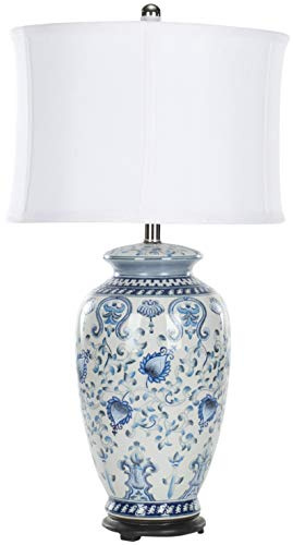 SAFAVIEH Lighting Collection Paige Blue/ White Ginger Jar Chinoiserie 29-inch Bedroom Living Room Home Office Desk Nightstand Table Lamp (LED Bulb Included)
