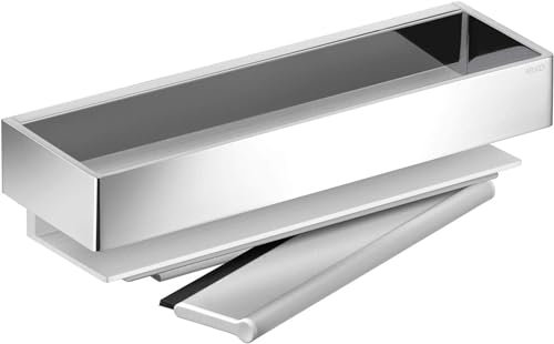 Keuco Edition 11 Cesta de Ducha 30 cm, con escurridor, Aluminio anodizado y Cromado, Made in Germany, extraíble, Incl. Tornillos y Tacos, Bandeja de Ducha con repisa de Ducha para taladrar