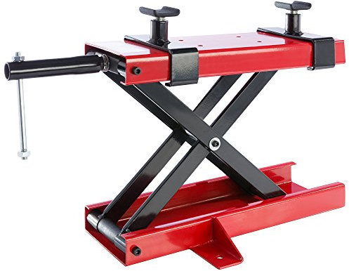 Arebos Motorradheber | Motorrad Hebebühne | 500kg | Rot | Spindelantrieb | 95 bis 375 mm Höhenverstellbar