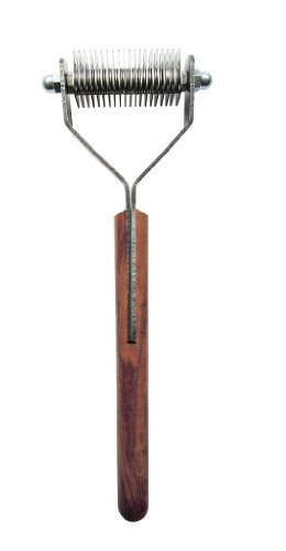 Mars Coat King Dematting Undercoat Grooming Rake Stripper Tool for Dogs and Cats, Stainless Steel with Wooden Handle for Thick Coats, 20-Blade Stripper for Groomers, Pet Owners