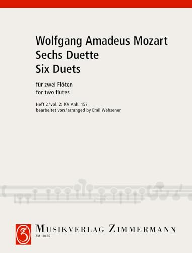 Sechs Duette: Nr. 4–6. Heft 2. KV Anh. 157. 2 Flöten.