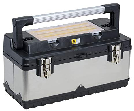 Allit Profi-Werkzeugkoffer, Edelstahl, silber/schwarz, 476410, McPlus Pro >M< 20, Werkzeugkasten leer, Werkzeugkiste