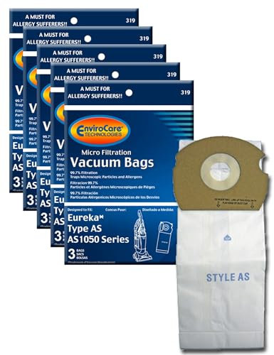 Envirocare Replacement Micro Filtration Vacuum Cleaner Dust Bags made to fit Eureka Type AS 15 pack