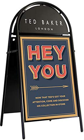 Booster A-Board - Attrative Poster A-Board mit halbrunden Kopf (A2 Schwarz) - Booster A-Board - Attrative poster A-board with semi-circular header (A2 Black)