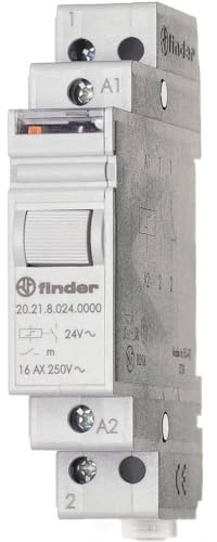 Finder Serie 20 – Unipolare Schalter 1 NA 230 VAC AgSno2 Rail 35 mm, Grau