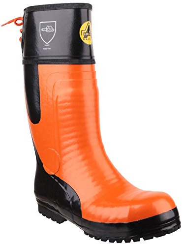 Amblers FS992 Chainsaw Mens Safety Wellington Boots S5 (12 UK) (Black/Orange)