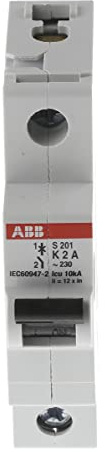 ABB S201 K 2 INTERRUTTORE AUTOMATICO 6KA 1P, White