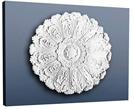 Ceiling Rose Rosette Orac Decor R27 LUXXUS Medallion Centre high Quality sharply Defined White 75 cm = 29 inch Diameter