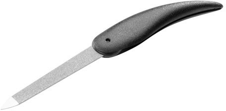 Lima per Unghie in Zaffiro REMOS – Lima da Viaggio Nera, Pieghevole e a Doppia Faccia per Unghie in Gel, Acriliche e Naturali – Compatta, Igienica e Perfetta per la Manicure e i Viaggi - 7,5/13,5cm