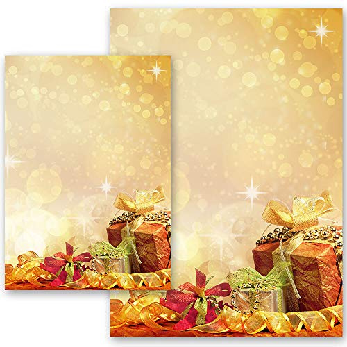 50 Blatt Briefpapier Weihnachtspapier WEIHNACHTSGESCHENKE - DIN A4 Format | Paper-Media