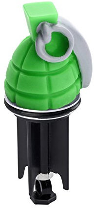 WENKO 21762100 Waschbeckenstöpsel Pluggy 3D Bomb Abfluss-Stopfen für alle handelsüblichen Abflüsse, Plastik, grün, 3,9 x 4,4 x 10,7 cm