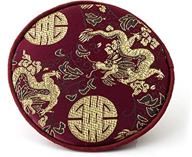 Pad für Klangschale mit verschiedenen tradionellen Mustern Ø ca. 13 cm -9865- (violett Drache) in verschiedenen Farben erhältlich