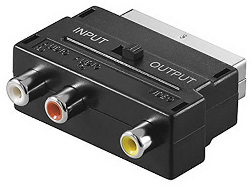 Goobay 33571 Scart zu Composite Audio Video Adapter, IN/OUT - Scartstecker (21-Pin) > 3x Cinch-Buchse
