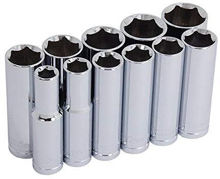 Neilsen CT0754 11pc 3/8in Drive Deep Socket Set 8–19mm Chrome Vanadium