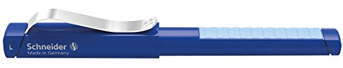 Schneider Füller Base (Füllfederhalter für Linkshänder, mit Edelstahlfeder, inkl. Tintenpatrone) mittelblau