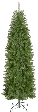 National Tree Company 7 ft Unlit Kingswood Fir Slim Artificial Christmas Tree, 892 Tips, Includes Stand, Green
