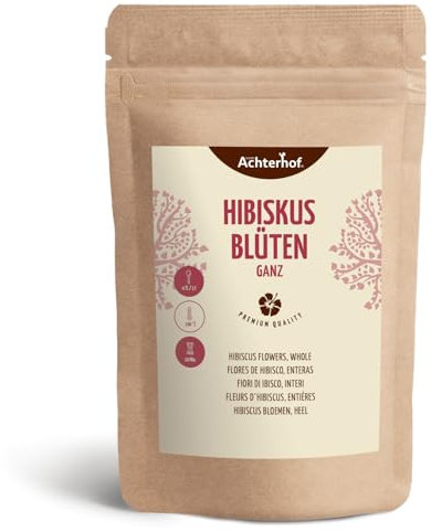 Fleurs d'hibiscus entières séchées 1000g | goût légèrement acidulé & fruité | fleur d'hibiscus comestible | thé à l'hibiscus doux & aromatique | idéal pour salades, desserts, joguhrts | vom Achterhof
