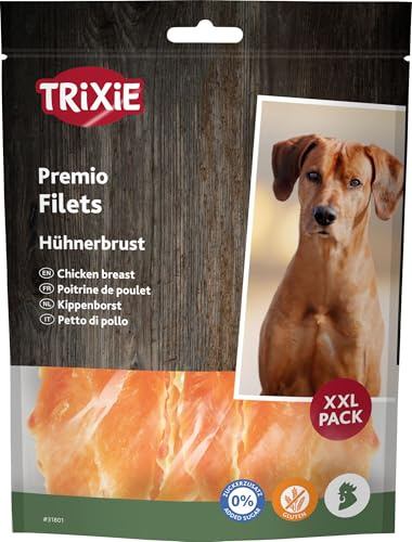 TRIXIE Hundgodis PREMIO hundkycklingfiléer XXL 300 g – premiumgodis för hundar glutenfria – utan spannmål och socker, god belöning för träning och hem – 4011905318011