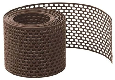 Fassadenprofile Vogelschutzgitter 5m x 150mm, Braun Traufgitter aus PVC, Lüftungsband für optimale Fassaden- und Dachbelüftung
