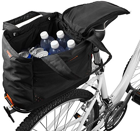 Ibera 2 in 1 Bike PakRak Insulated Cooler Trunk Bag, Bicycle Shopping Bag for Grocery, Hand/Shoulder Bag