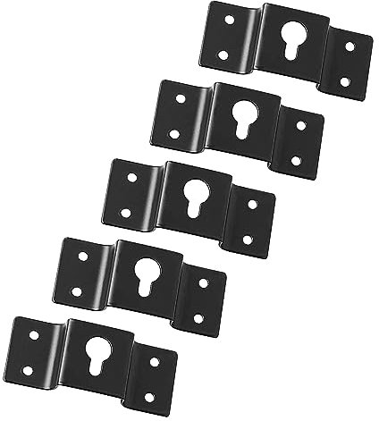 sourcing map 5 Pcs Wall-Mounted Speaker Hanging Brackets, 7cm Long Speaker Mounting Clothing Rack Iron Hanger Plate Accessories for Surround Sound Box Audio Speaker, Black