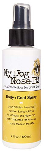 My Dog Nose It Fell- und Körperspray – Sonnenschutz für Ihren Hund, schützt vor schädlichen UVA/UVB-Strahlen