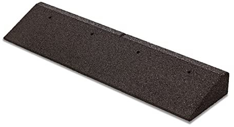 Bepco Rampa de acera, L x W x H: 100 x 25 x 6 cm, de goma (Negro) con arandelas integradas en la Rampa para la fijación