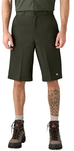 Dickies Sportshorts för män, 13 tum, multipocket, Grön (olivgrön), 32