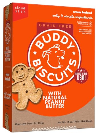 Buddy Biscuits Grain Free Crunchy Treats with Peanut Butter - 14 oz.