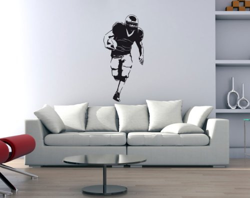Wandtattoo Wandaufkleber American football #186B schwarz 42x90cm (RAL9005)