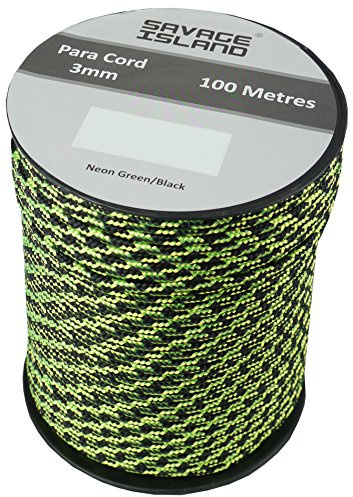 Savage Island 100 m spole paracord 3 mm för camping utomhus hantverk trädgårdsmästare Survival Arrmy hemmafixer Bivak hängmatta tält mörtlina alllina för alla ändamål