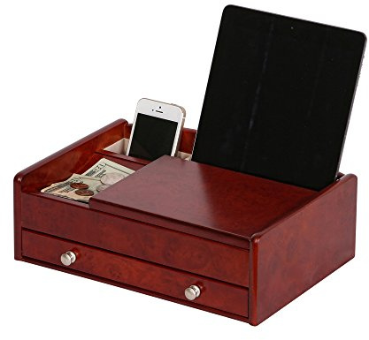 Mele and Co Davin Men’s Dresser Valet Wooden Jewelry Box