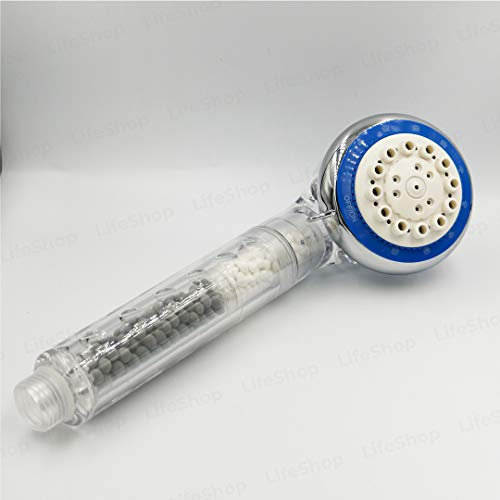 Douchette Pommeau de douche 8 Modes Anti Calcaire écologique Chlore Bille Spa Multifonction minérale Ion Vitamine C Economie d'eau Adoucit Haute pression Massage Calcium Germanium
