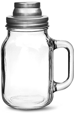 Mason Drinking Jar Cocktail Shakers 20oz - Pack of 4 - Vintage Glass Jar Cocktail Shaker