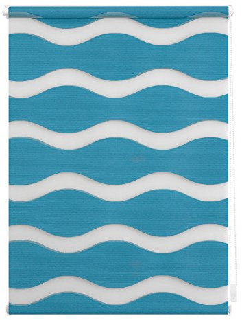 Lichtblick Doppelrollo Klemmfix ohne Bohren, Welle, Blickdicht, Klemmträger-Montage, Sichtschutz, Wandmongtage, Deckenmontage, für Fenster und Türen Petrol,45 cm x 150 cm (B x L)