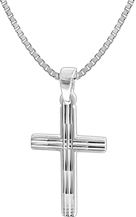 trendor Kreuz mit Herren-Halskette 925 Silber 50 cm 35851 | Kette Herren, Kreuz-Anhänger, modische Geschenkidee, zeitloser Herrenschmuck