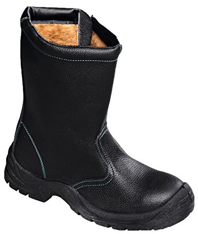texxor, S3 Botas de Invierno con Cremallera Zipper Unisex Adulto, Schwarz Grün, 43 EU