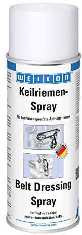 WEICON Keilriemen-Spray, farblos, 400 ml | Riemenspray, Flachriemen Spray, verhindert Schlupf und Quietschen, für Keilriemen und Antriebsriemen