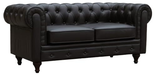 Habitat et Jardin Divano fisso Chesterfield Aliza - 157 x 82 x 70 cm - 2 posti a sedere - Marrone
