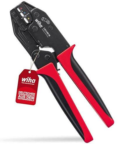 Wiha Crimpzange für isolierte Kabelschuhe und Kontakte I 0,5 - 6mm² I automatische Anpassung der Presskraft I Presszange für Kabelschuhe (33841)