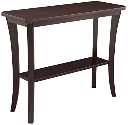 Leick Home Boa Console Table, Solid Wood, Bottom Display Shelf, Narrow Depth, Easy-Assembly, For Living Room/Hallway, Chocolate Cherry, 38.0 in. W x 14.0 in. D x 30.0 in. H, 10332