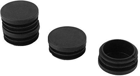 sourcing map 4 Stück Pfostenkappe Lamellenstopfen Kunststoff-Endkappe für Rohre, 38 mm Durchmesser Schwarz