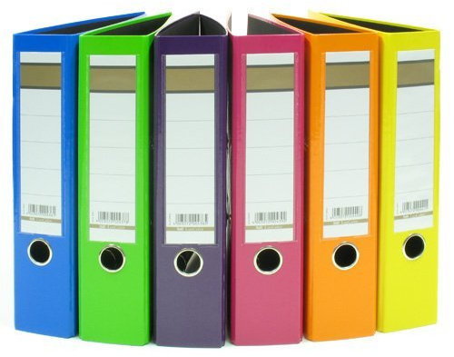 6x Aktenordner/DIN A4 / 75mm breit / 6 Farben