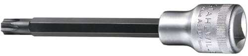 STAHLWILLE 1/2“ Schraubendreher-Einsatz T50 l Torx Nuss für Innen TORX-Schrauben l extra lang, 140 mm l Made in Germany