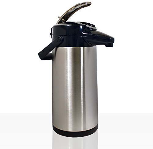 Gastobedarf Mühlan 1x Pumpkanne BRAVILOR BONAMAT Teekanne, Kaffeekanne 2.2 Liter Edelstahl, Silver-Black